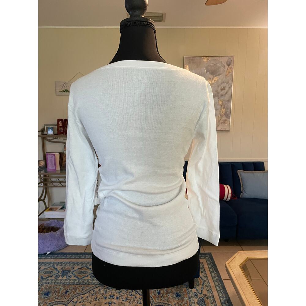 Women’s/Juniors Long Sleeve V Neck 3 Dots Top Size Small - Picture 4 of 8